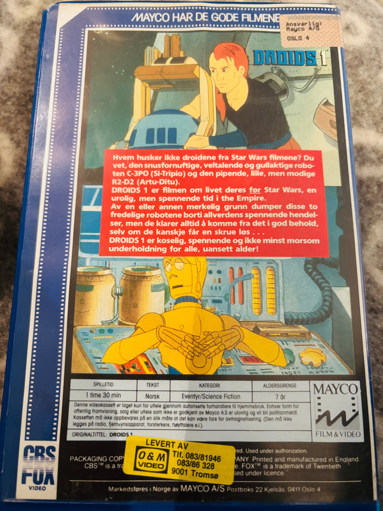 Droids. Vol. 1. 1985. VHS Big Box. VHS Big Box