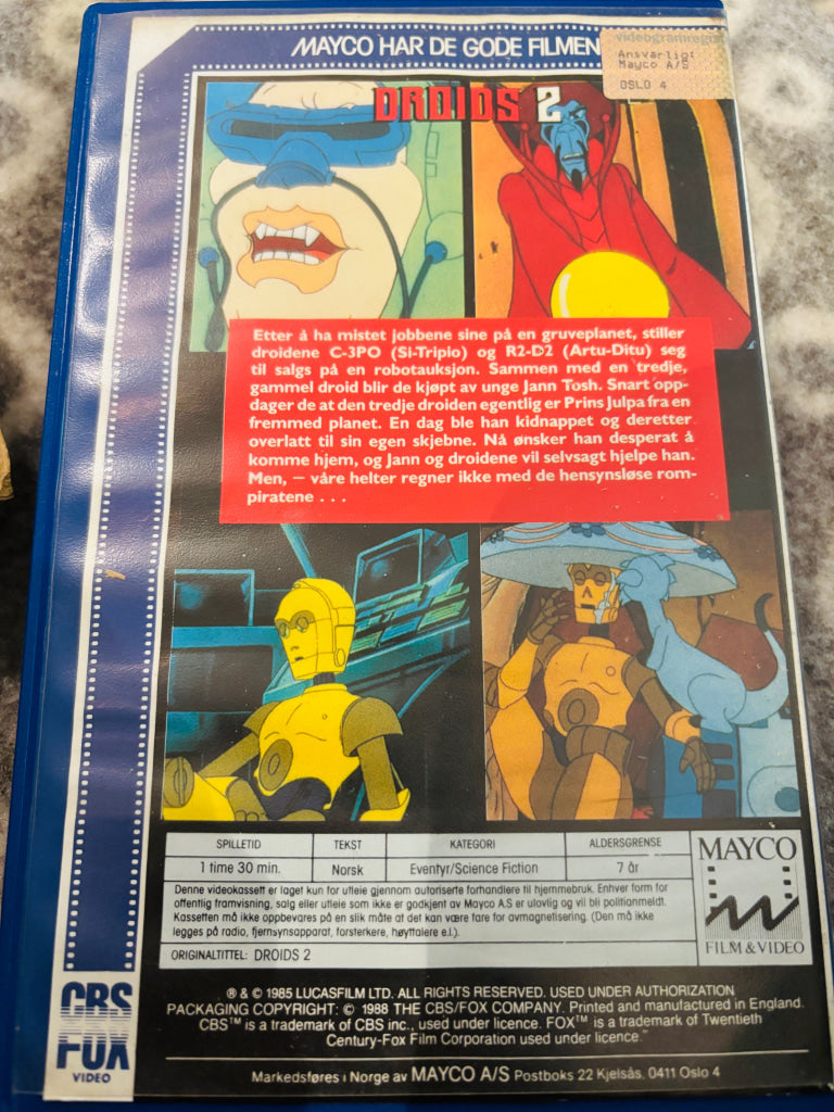 Droids. Vol. 2. 1985. VHS Big Box. VHS Big Box