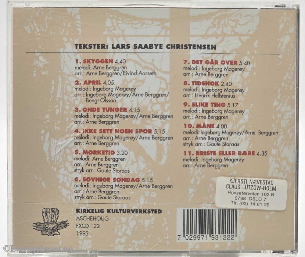 Dronning Mauds Land – Noe som har hendt. 1990. Musikk-CD.