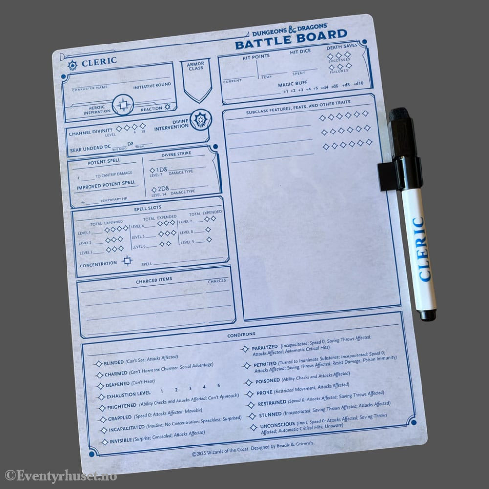 Dungeons & Dragons Battle Board Notebook Cleric Games