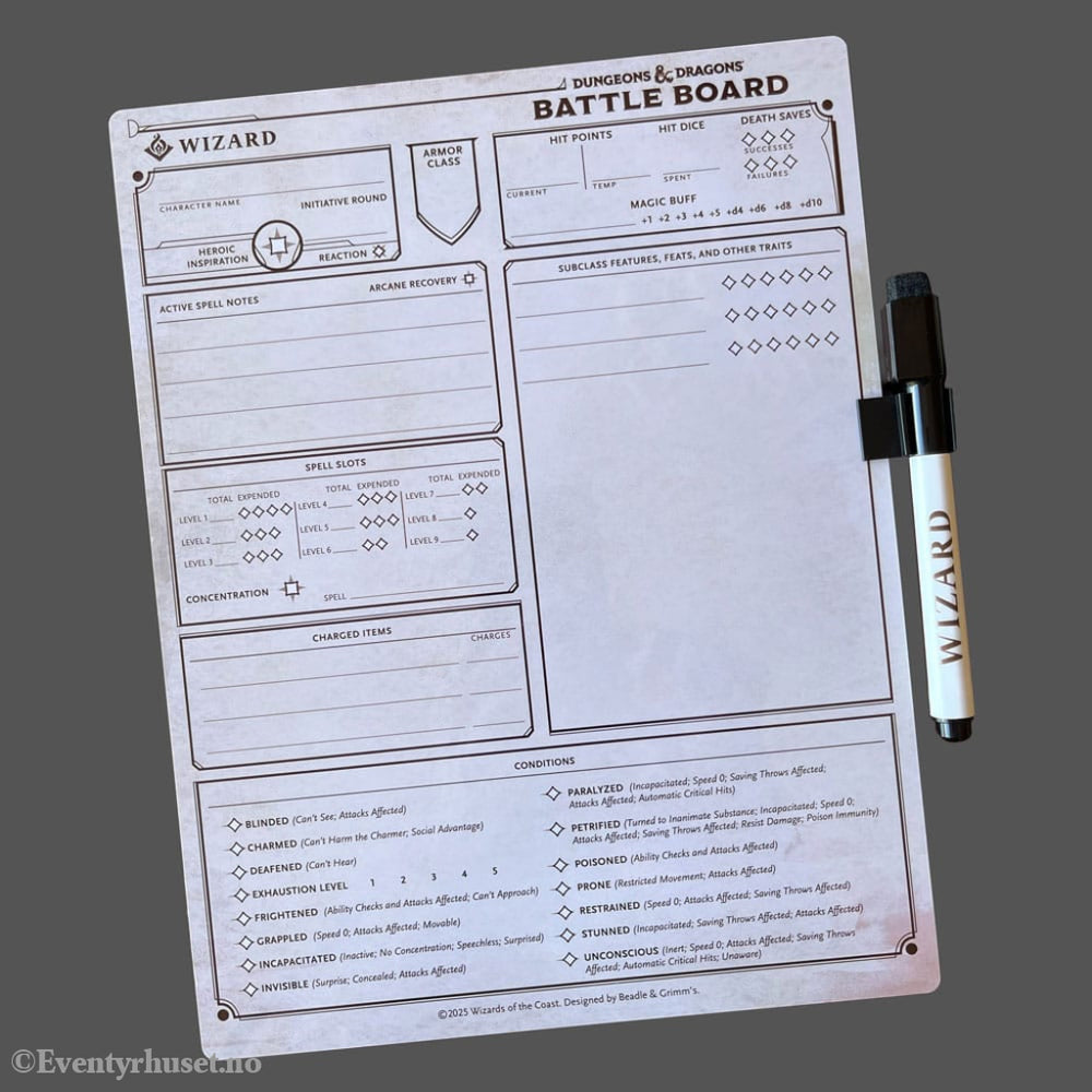 Dungeons & Dragons Battle Board Wizard Games