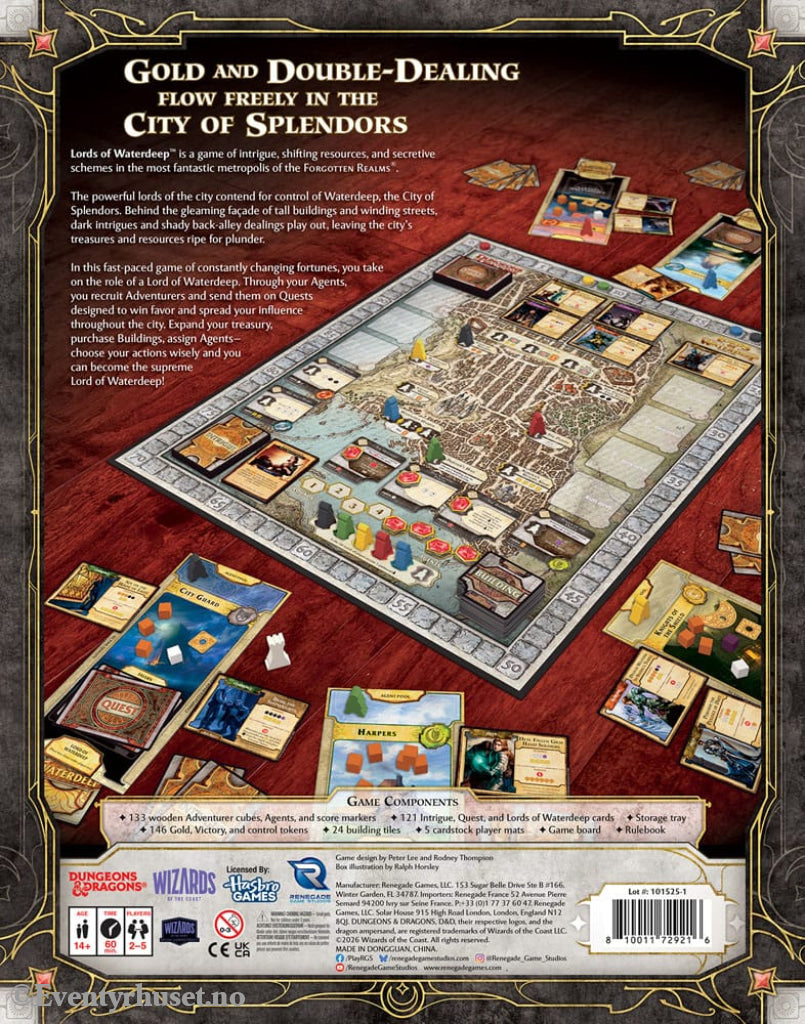 Dungeons & Dragons board game Lords of Waterdeep *English Version* Games
