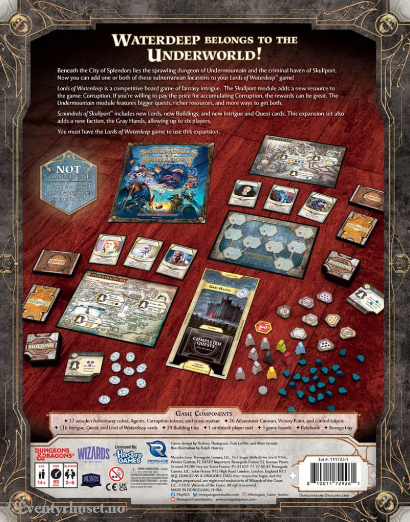 Dungeons & Dragons board game Lords of Waterdeep: Scoundrels of Skullport Expansion *English Version* Games