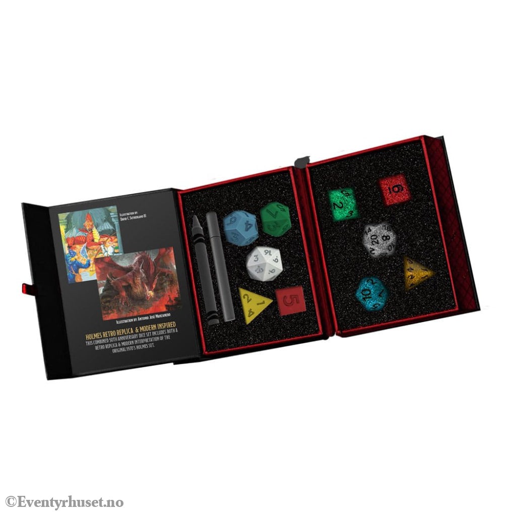 Dungeons & Dragons Dice Set 50th Anniversary: Then & Now (Holmes Retro Replica & Modern Holmes Inspired) Games