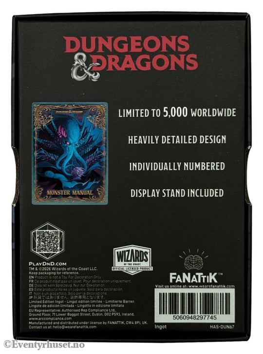 Dungeons & Dragons Ingot Monster Manual Alternate Cover Limited Edition Collectibles