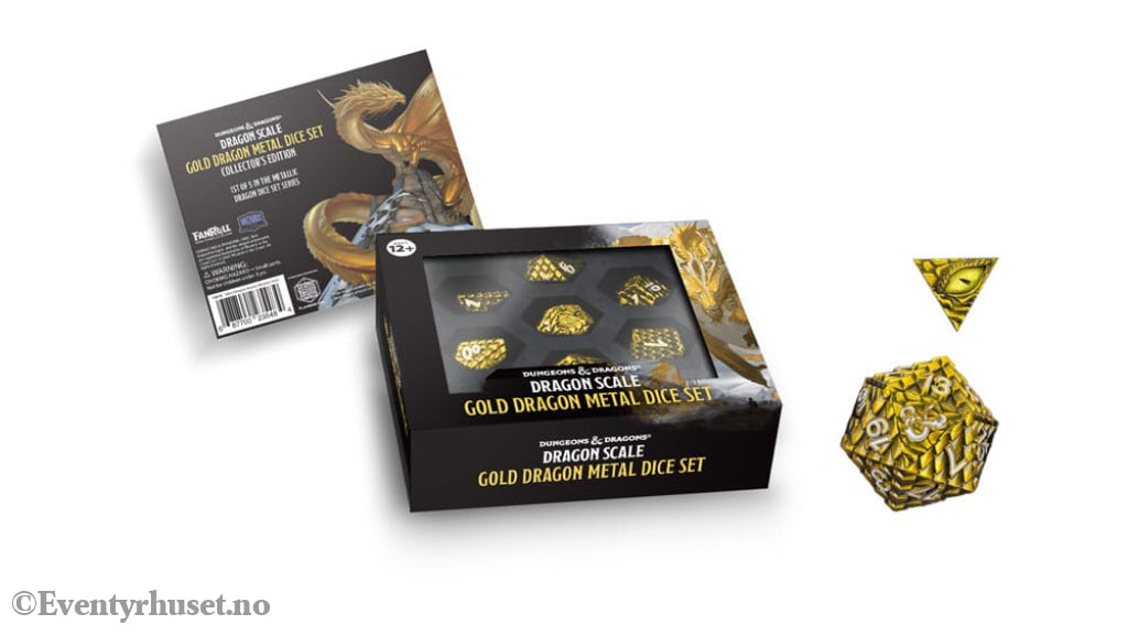 Dungeons & Dragons Premium Metal Dice Set Dragon Scale Gold (7) Games