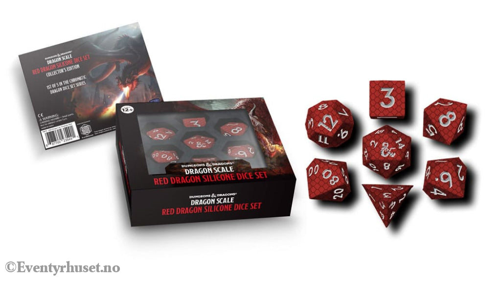 Dungeons & Dragons Premium Silicon Dice Set Dragon Scale Red (7) Games