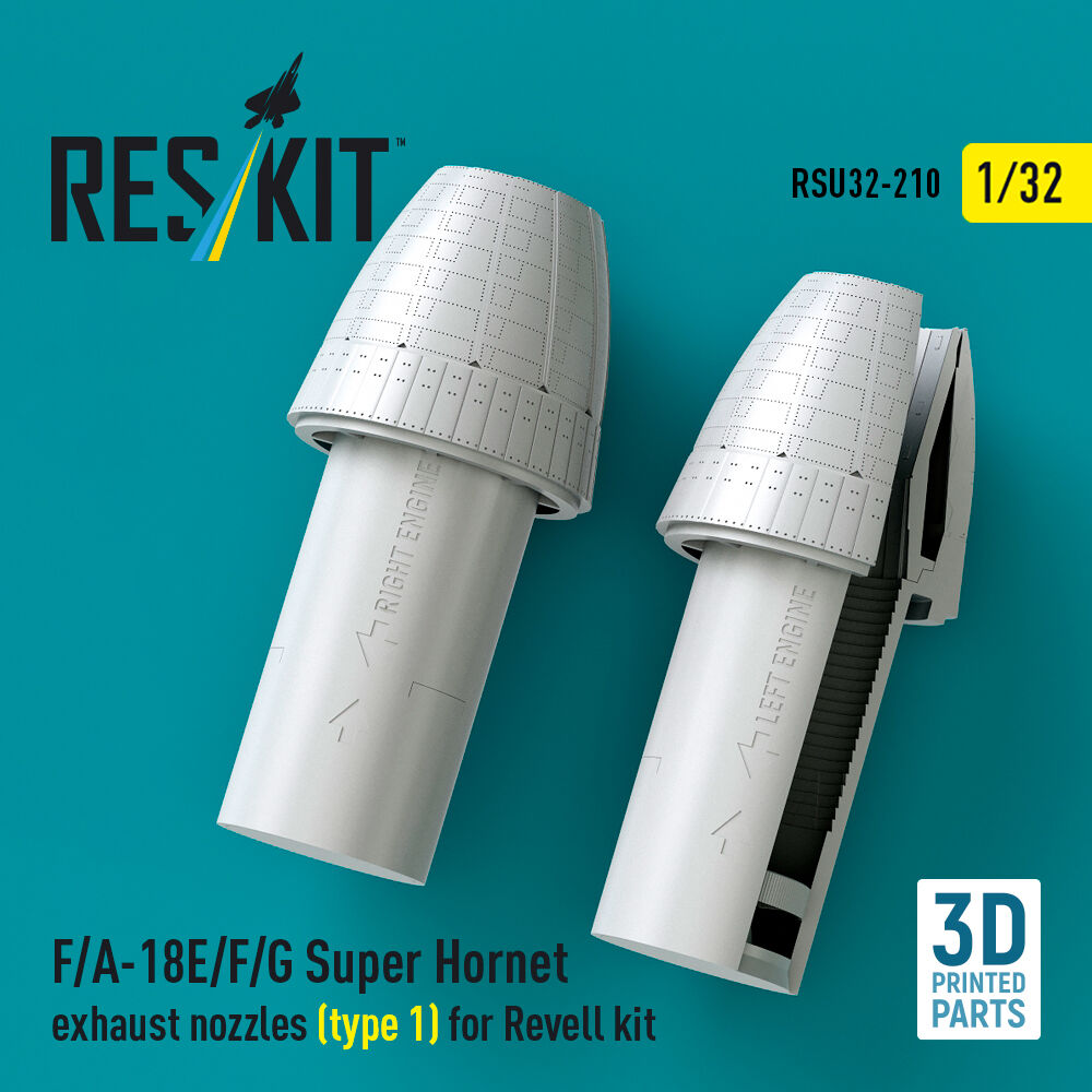 F/A-18E/F/G Super Hornet exhaust nozzles (type 1) for Revell kit (3D Printed)