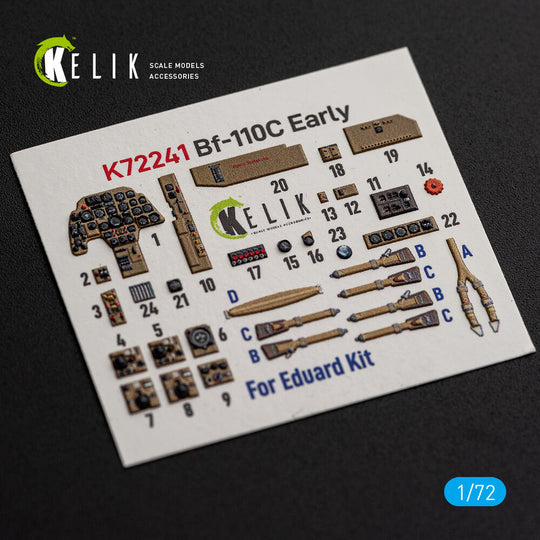 Bf-110C Early - interior 3D decals for Eduard