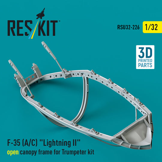 F-35 (A/C) Lightning II open canopy frame for Trumpeter kit (3D Printed)