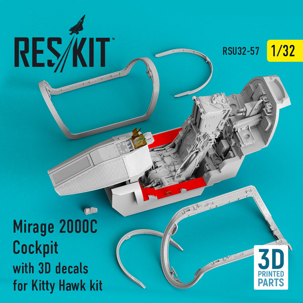 Mirage 2000C Cockpit with 3D decals for Kitty Hawk kit