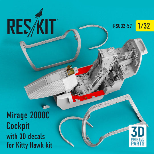Mirage 2000C Cockpit with 3D decals for Kitty Hawk kit