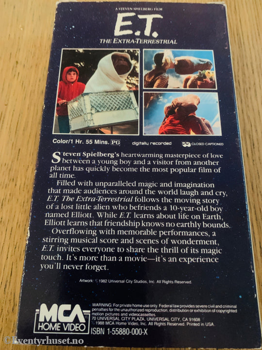 E.T. The Extra-Terrestrial 1982 VHS.