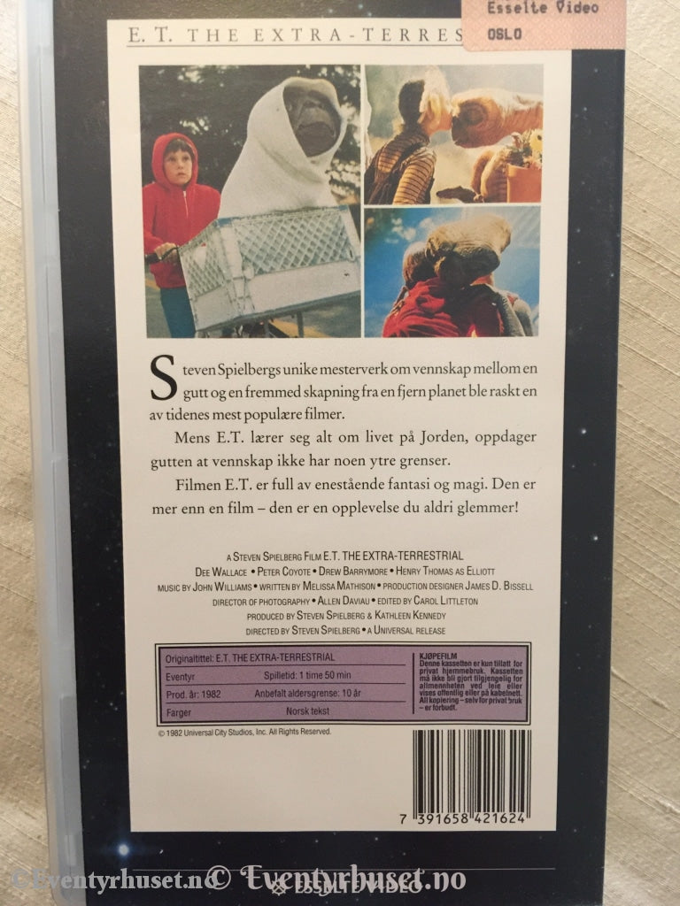 E. T. The Extra Terrestrial. 1982. Vhs. Vhs
