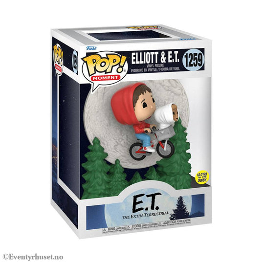 E.T. the Extra-Terrestrial POP! Moment Vinyl Figure Elliot and ET Flying (GITD) 9 cm Collectibles