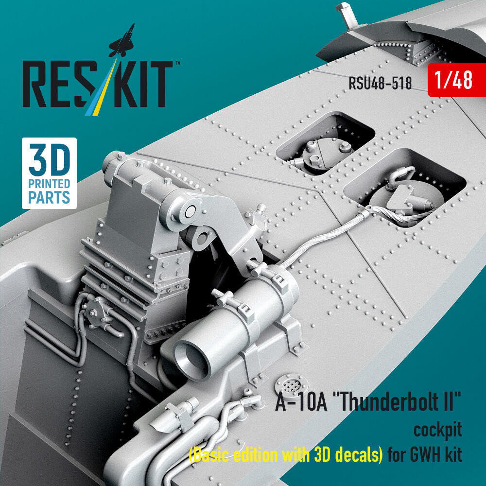 A-10A Thunderbolt II cockpit (Basic edition with 3D decals) for GWH kit (3D Printed)