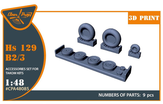 Hs 129B2/3 Wheels set (weighted) for Takom kit