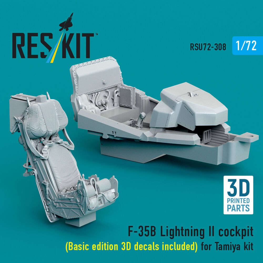 ?F-35B Lightning II cockpit (Basic edition 3D decals included) (3D Printed) for Tamiya