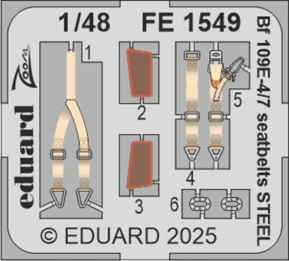 Bf 109E-4/7 seatbelts STEEL  TAMIYA