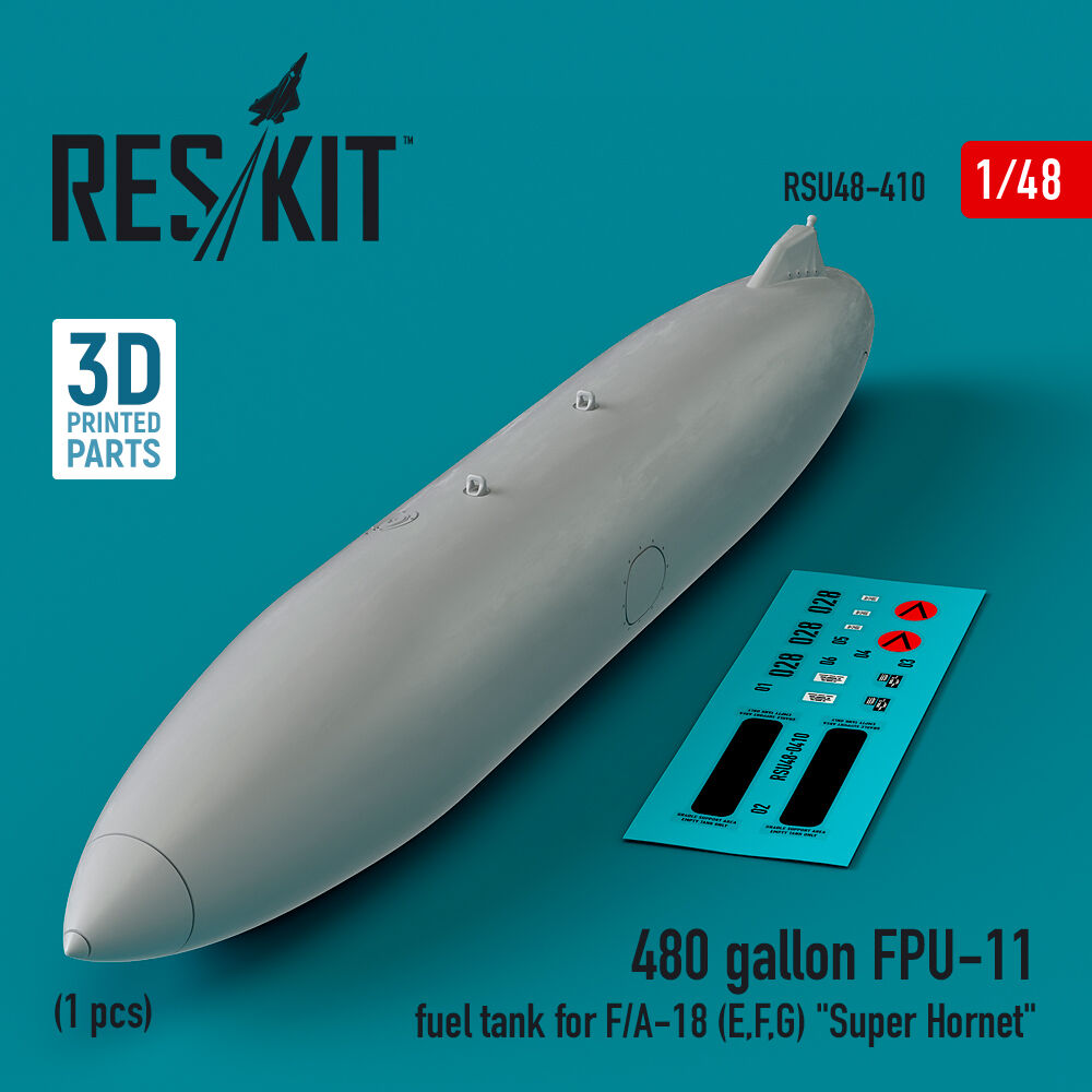 480 gallon FPU-11 fuel tank for F/A-18 (E,F,G) Super Hornet (1 pcs) (3D Printed)
