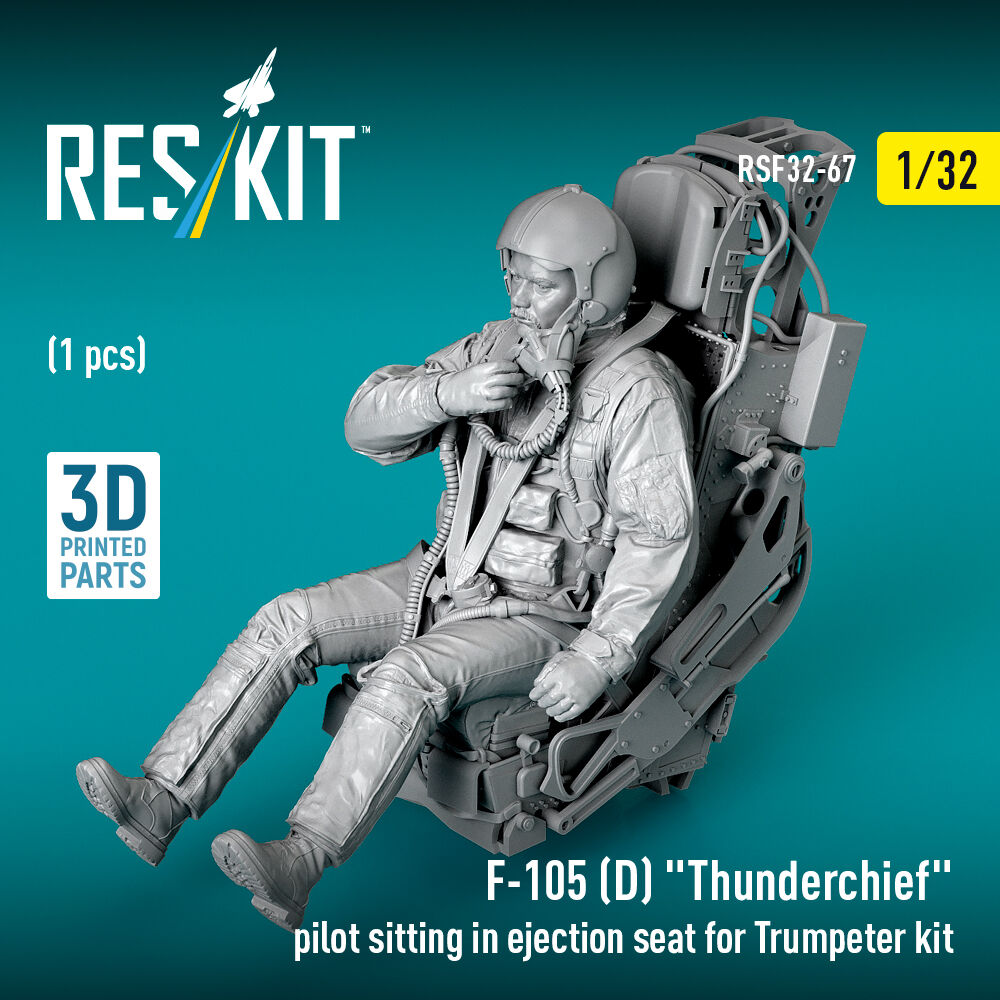 F-105D Thunderchief pilot sitting in ejection seat for Trumpeter kit (1 pcs) (3D Printed)
