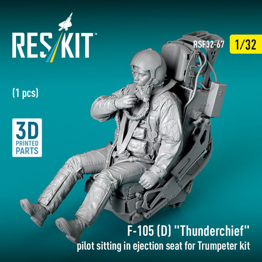 F-105D Thunderchief pilot sitting in ejection seat for Trumpeter kit (1 pcs) (3D Printed)