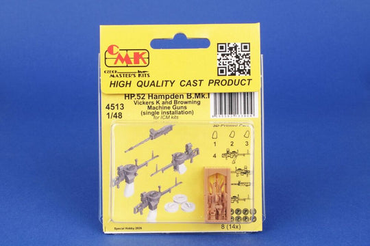 HP.52 Hampden B.Mk.I - Vickers K and Browning Machine Guns (single installation) for ICM