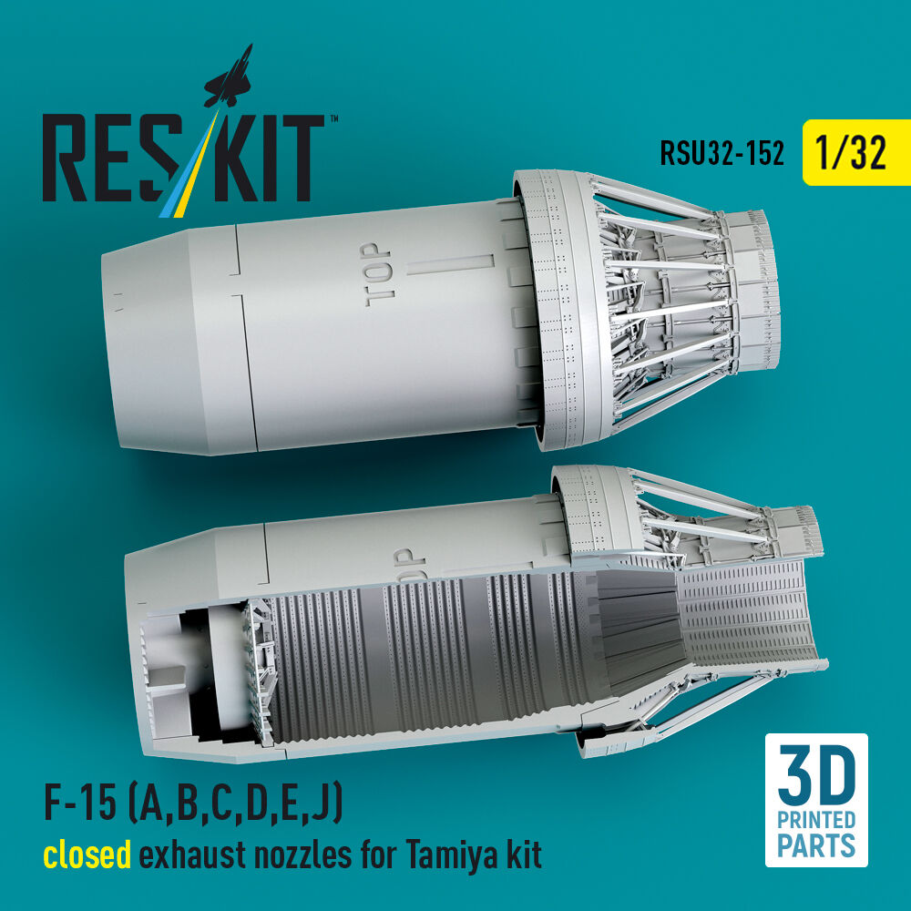 F?15 Eagle/Strike Eagle (A,B,C,D,E early,J) F100-PW-220 closed exhaust nozzles for Tamiya kit (3D Printed)