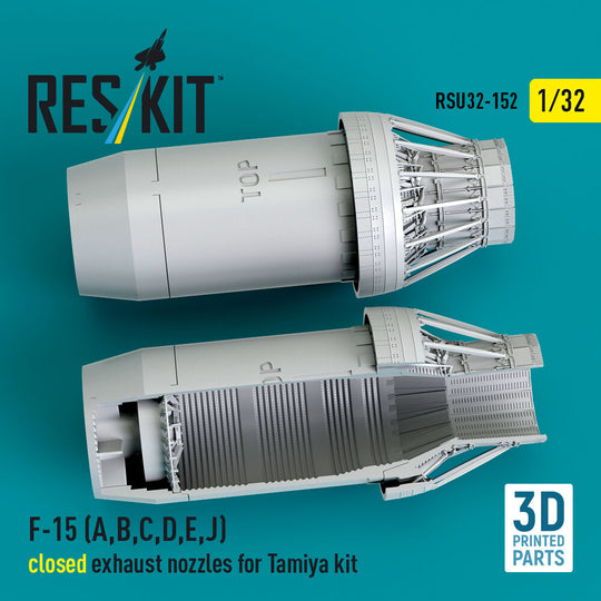 F?15 Eagle/Strike Eagle (A,B,C,D,E early,J) F100-PW-220 closed exhaust nozzles for Tamiya kit (3D Printed)