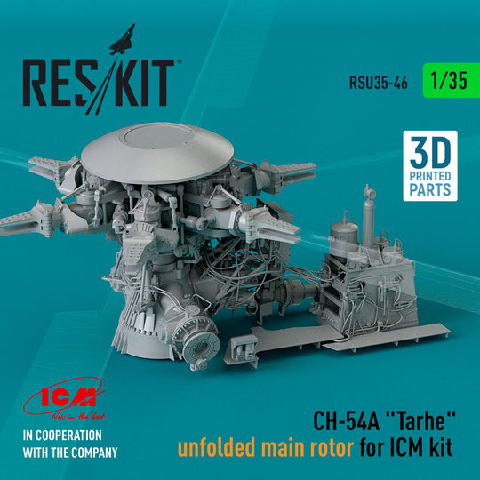 CH-54A Tarhe unfolded main rotor for ICM kit (3D Printed)