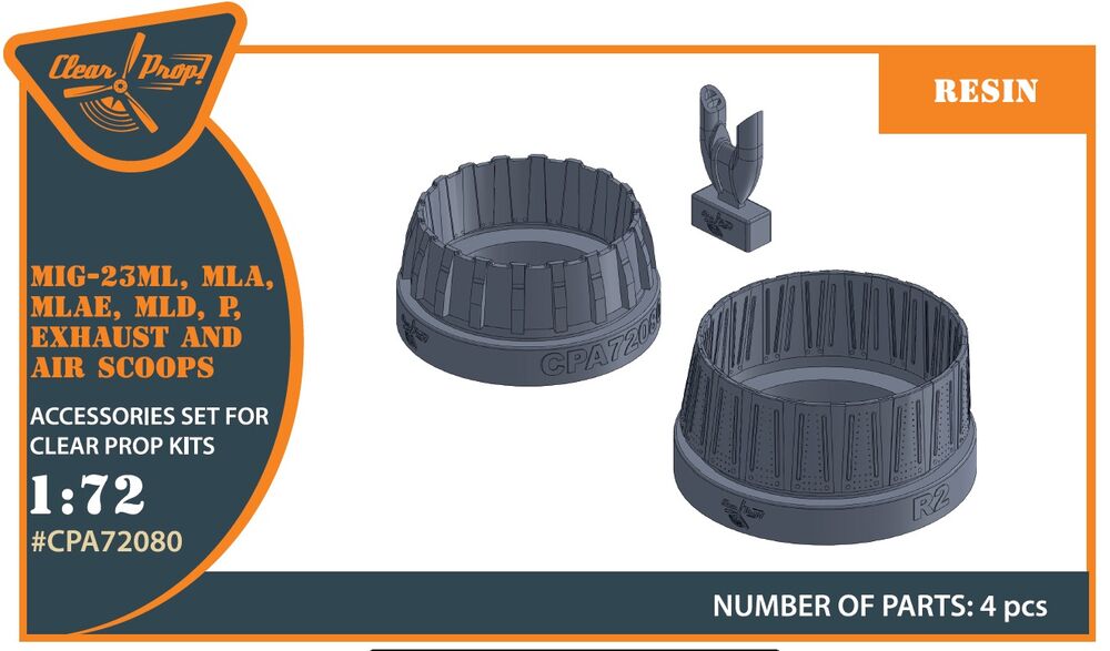 MiG-23ML, MLD, P, MLAE Exhaust and air scoops for CP kits