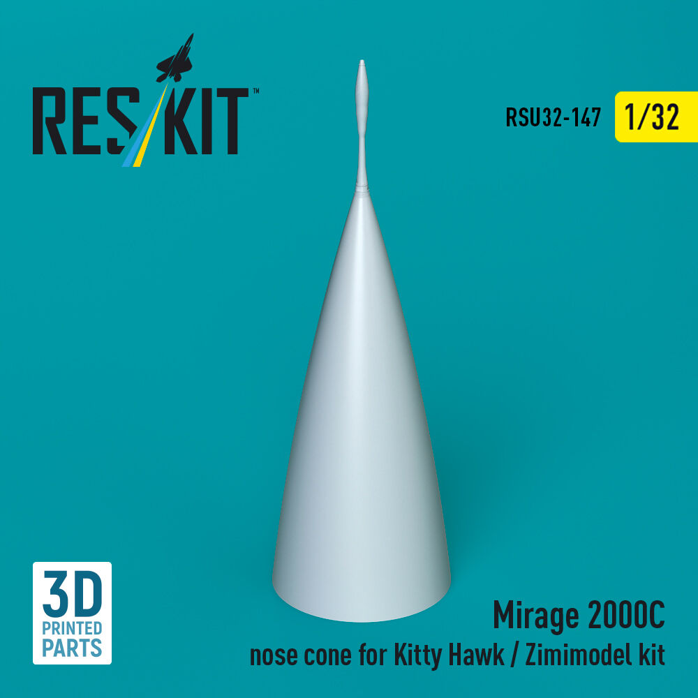 Mirage 2000C nose cone for Kitty Hawk / Zimimodel kit (3D Printed)