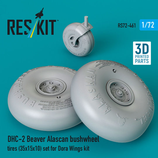 DHC-2 Beaver Alascan bushwheel tires (35x15x10) set for Dora Wings kit (3D Printed)