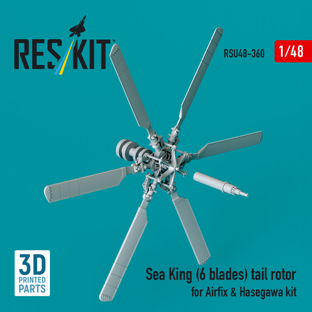 Sea King (6 blades) tail rotor for Airfix & Hasegawa kit (3D printed)