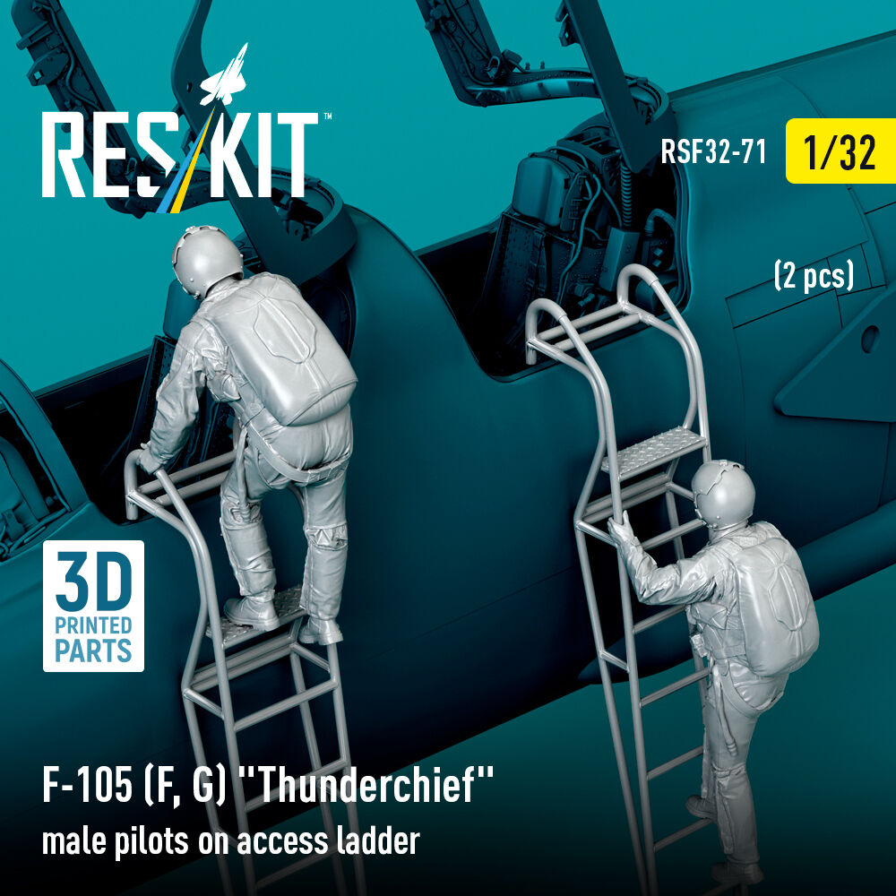 F-105 (F, G) Thunderchief male pilots on access ladder (2 pcs) (3D Printed)