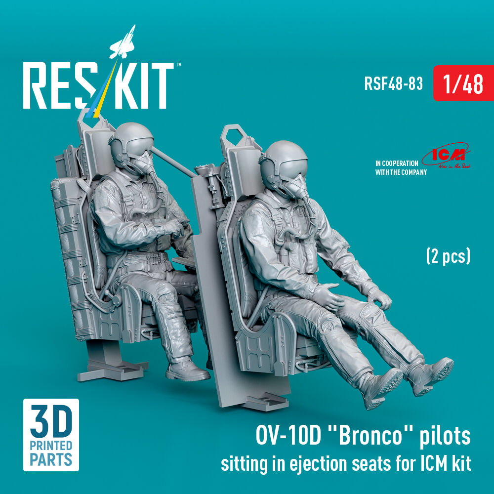 OV-10D Bronco pilots sitting in ejection seats for ICM kit (2 pcs) (3D Printed)