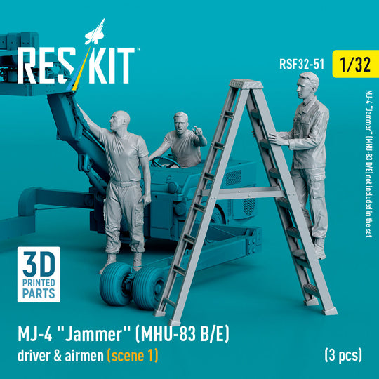 MJ-4 Jammer (MHU-83 B/E) driver & airmen (scene 1) (3 pcs) (3D Printed)