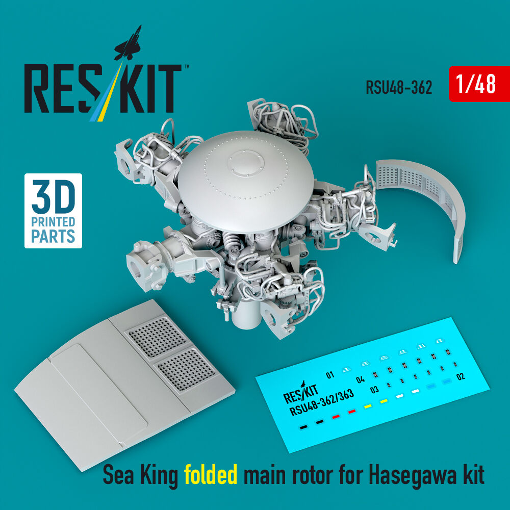Sea King folded main rotor for Hasegawa kit (3D Printed)