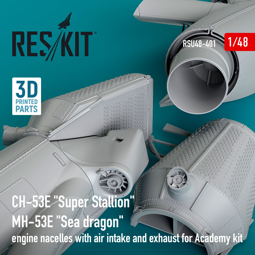 CH-53E Super Stallion, MH-53E Sea dragon engine nacelles with air intake and exhaust for Academy kit (3D printed)