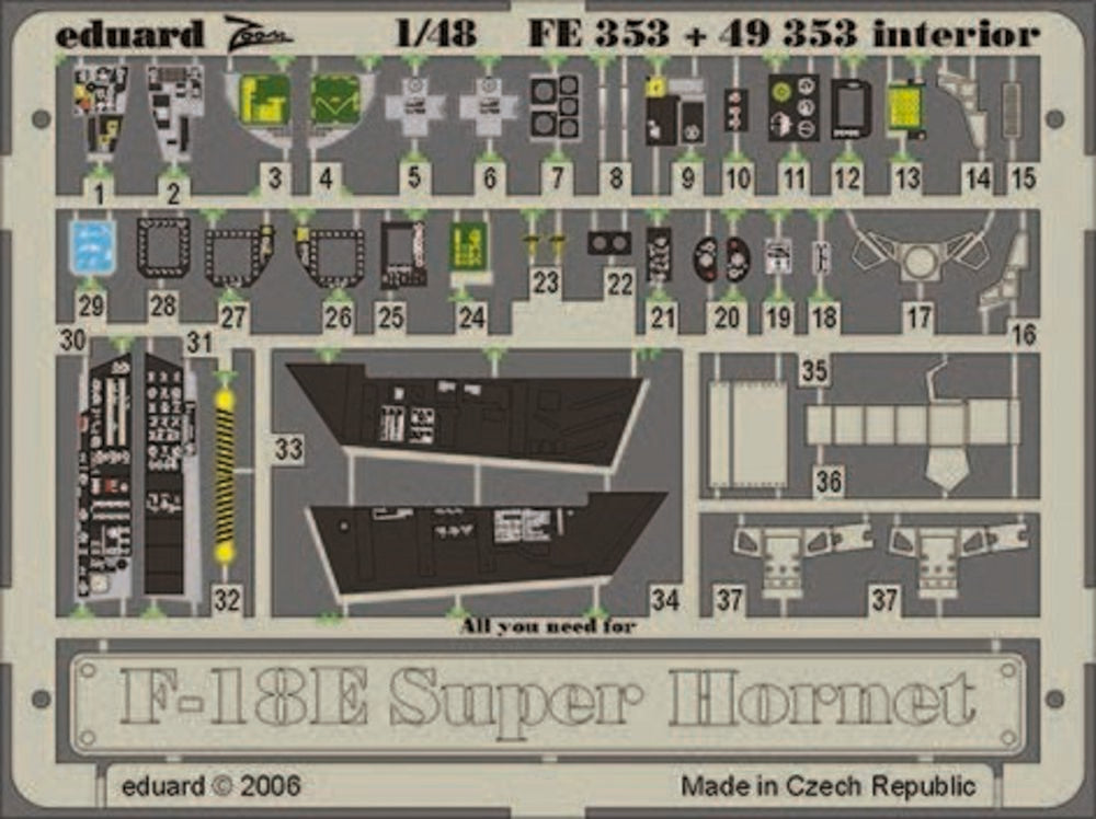 F-18E Super Hornet interior Für Hasegawa Bausatz.