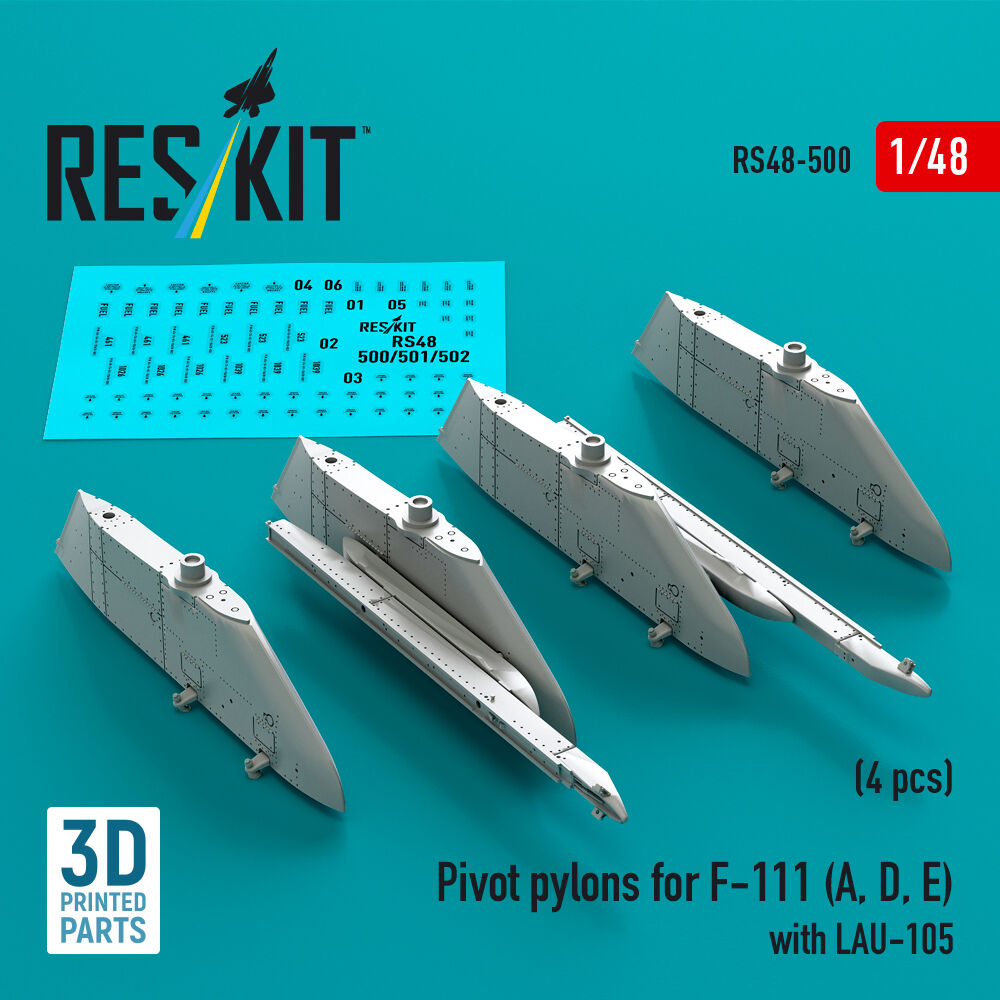 Pivot pylons for F-111 (A, D, E) with LAU-105 (4 pcs) (3D Printed)