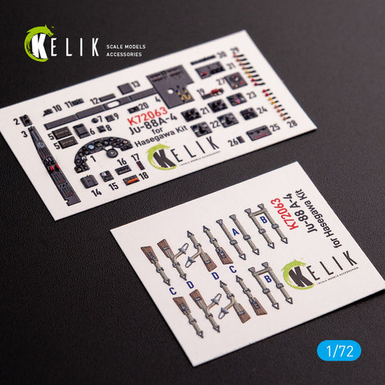 Junkers JU 88 A-4 interior 3D decals for Hasegawa kit
