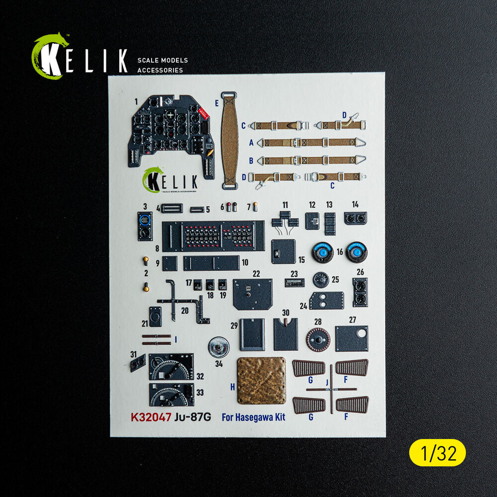 Ju-87G - interior 3D decals for Hasegawa kit