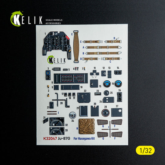 Ju-87G - interior 3D decals for Hasegawa kit