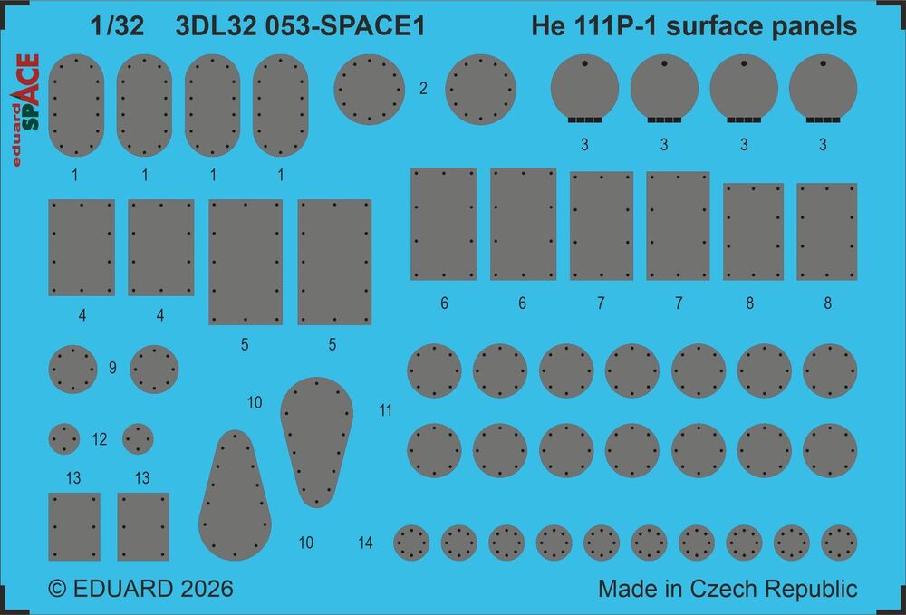 He 111P-1 surface panels SPACE for Revell
