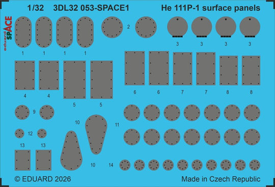 He 111P-1 surface panels SPACE for Revell