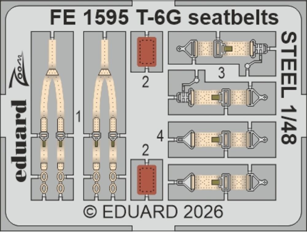 T-6G seatbelts STEEL for Italeri