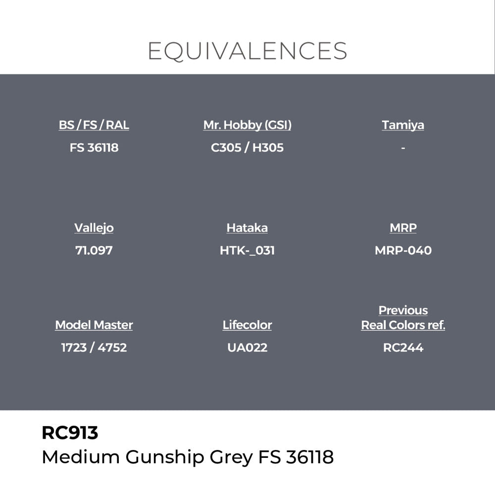 Real Colors: Medium Gunship Grey FS 36118 17 ml.