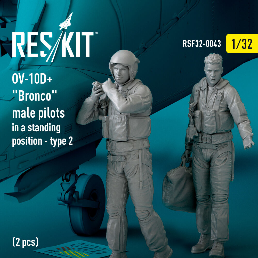 OV-10D+ Bronco male pilots (in a standing position - type 2) (2 pcs) (3D Printed)