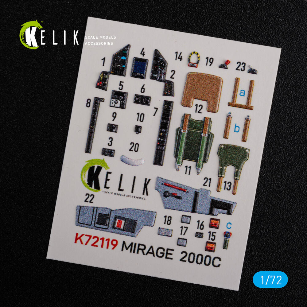 Mirage 2000C interior 3D decals forModelSvit kit